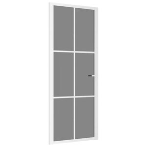 vidaXL Unutarnja vrata 83 x 201,5 cm Bijela od ESG stakla i aluminija