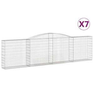 vidaXL Lučne gabionske ko&scaron;are 7 kom 400x30x100/120cm pocinčano željezo