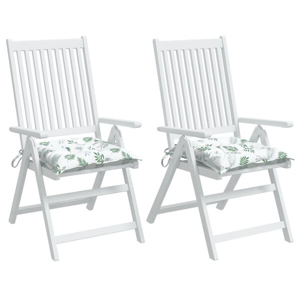 vidaXL Jastuci za stolice 2 kom s uzorkom li&scaron;ća 40x40x7 cm od tkanine