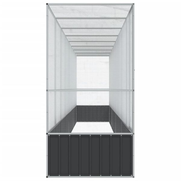 vidaXL Kavez za ptice s produžetkom srebrni 834,5x107x212 cm čelični