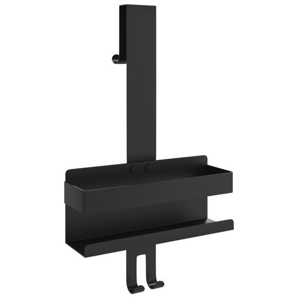 vidaXL Viseće police za tu&scaron; mat crne bru&scaron;eni nehrđajući čelik 304