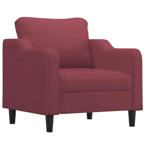vidaXL 3-dijelni set sofa s jastucima crvena boja vina od tkanine
