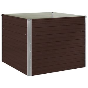vidaXL Povi&scaron;ena vrtna gredica smeđa 100 x 100 x 77 cm pocinčani čelik