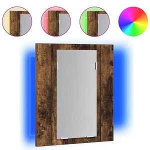 vidaXL LED kupaonski ormarić s ogledalom boja hrasta 40x12x45cm drveni