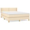 vidaXL Krevet s oprugama i madracem krem 140 x 190 cm od tkanine