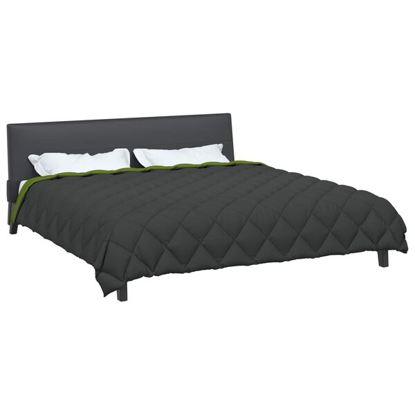 vidaXL Zimska pokrivača Zelena i antracit 220 x 200 cm Mikrovlakna