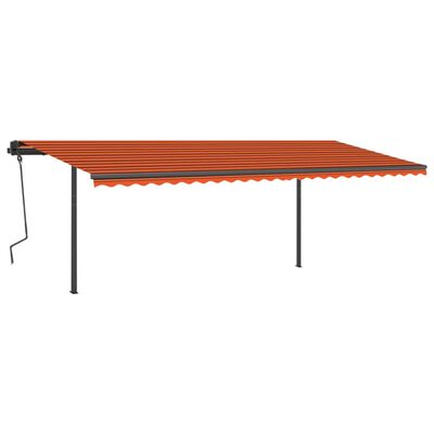 vidaXL Automatska uvlačiva tenda sa stupovima 6x3,5 m narančasto-smeđa