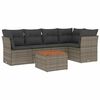vidaXL 6-dijelni set vrtnih sofa od poliratana s jastucima sivi