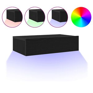 vidaXL TV ormarić s LED svjetlima crni hrast 60x35x15,5 cm