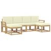 vidaXL Set vanjskih sofa s jastukom 6 pcs Bijela i krem Poliester
