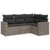 vidaXL 4-dijelni set vrtnih sofa od poliratana s jastucima sivi