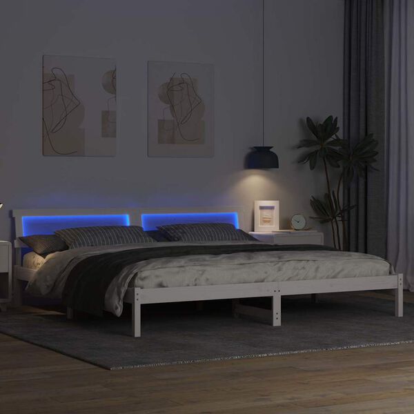 vidaXL Krevetna konstrukcija Bijelo 180 x 200 cm Čvrsto borovo drvo