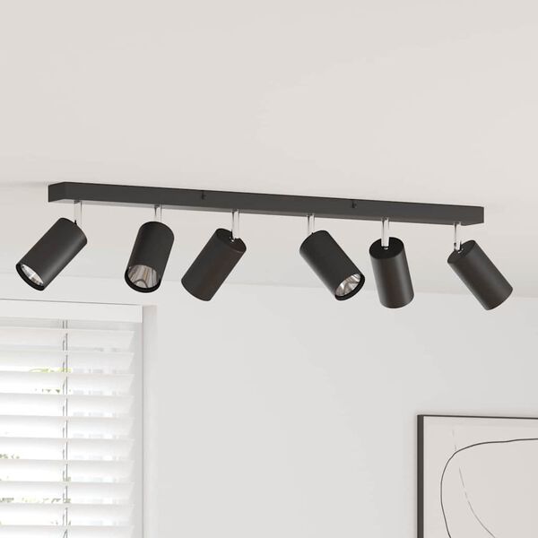 vidaXL Stropni reflektor s reflektorima Crna 73 x 6 x 16 cm Metal