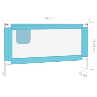 vidaXL Sigurnosna ograda za dječji krevet plava 160 x 25 cm od tkanine