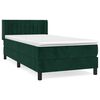 vidaXL Box spring krevet s madracem tamnozeleni 100x200 cm bar&scaron;unasti