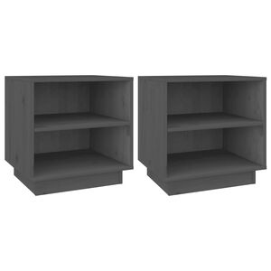 vidaXL Noćni ormarići 2 kom sivi 40 x 34 x 40 cm od masivne borovine