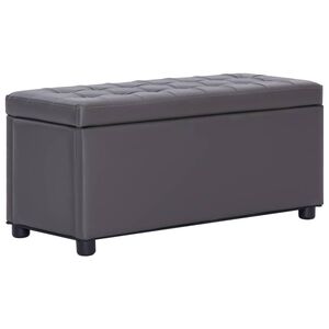 vidaXL Otoman za pohranu od umjetne kože 87,5 cm sivi