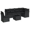 vidaXL 7-dijelni set vrtnih sofa od poliratana s jastucima crni