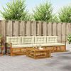 vidaXL Set vanjskih sofa s jastukom 5 pcs Prirodna i krem