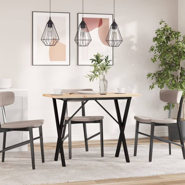 vidaXL Blagovaonski stol X-oblika 100x50x75,5 cm od borovine i čelik