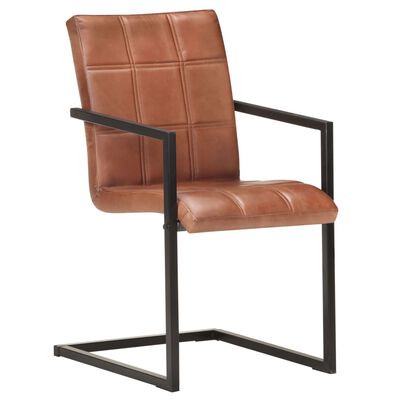 vidaXL Konzolne blagovaonske stolice od prave kože 2 kom smeđe