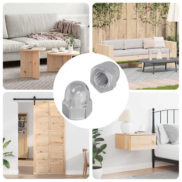 vidaXL Žižak matice 2 pcs Srebrno M8 x 10 mm Čelik