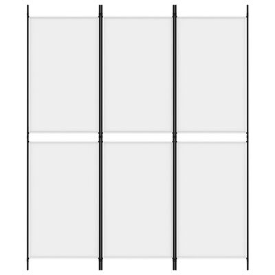 vidaXL Sobna pregrada s 3 panela bijela 150 x 180 cm od tkanine