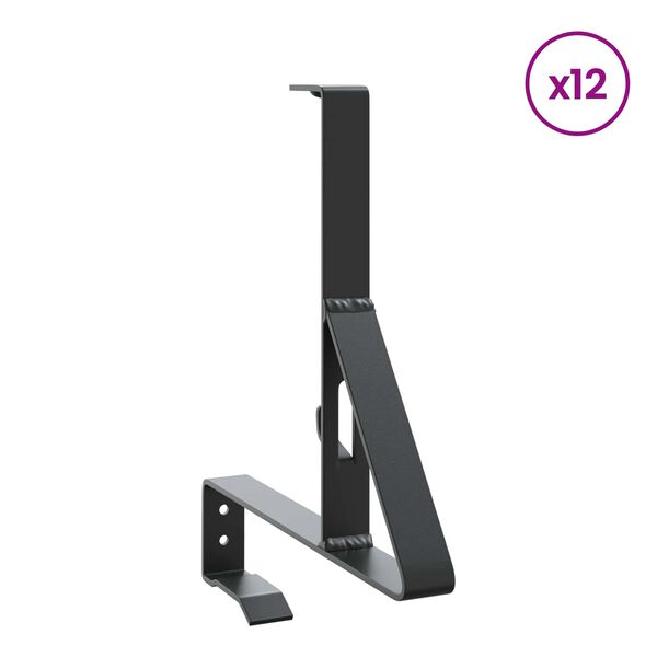 vidaXL Podr&scaron;ka za za&scaron;titu od snijega 12 pcs Crna 29,5 x 3 x 34,5 cm