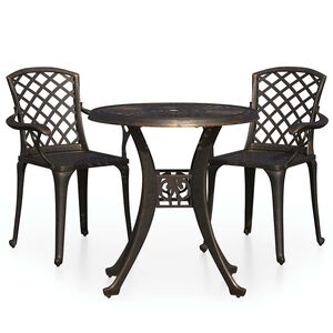 vidaXL 3-dijelni bistro set od lijevanog aluminija brončani