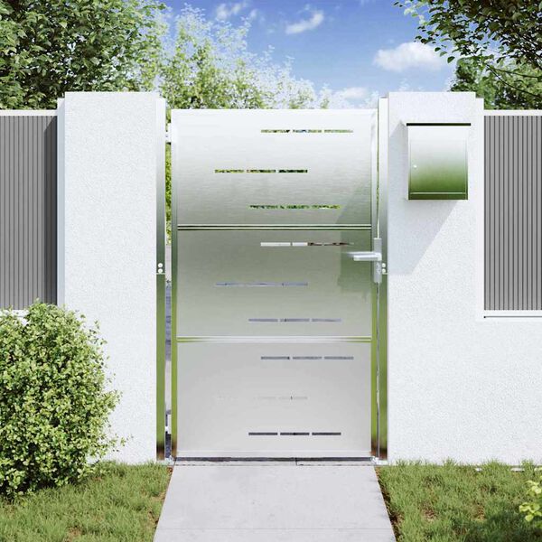 vidaXL Vrtna vrata Srebrno 100 x 125 cm Nehrđajući čelik