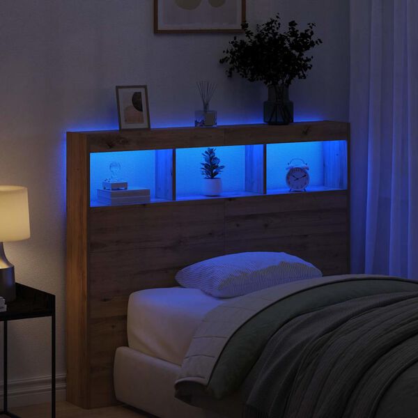 vidaXL Uzglavlje Umjetnički hrast 120 x 17 x 102 cm Konstruirano drvo