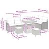 vidaXL Sjedeća garnitura za vrt 9 pcs Bež poliratan