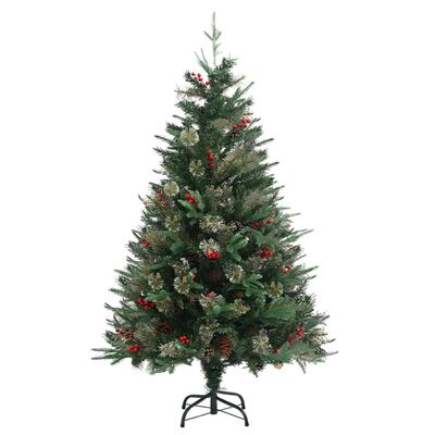 vidaXL Božićno drvce sa šiškama zeleno 120 cm PVC i PE