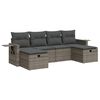 vidaXL 6-dijelni set vrtnih sofa od poliratana s jastucima sivi