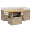 vidaXL 5-dijelni vrtni set sofa s jastucima bež od poliratana