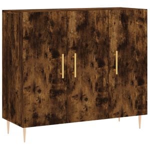 vidaXL Komoda boja dimljenog hrasta 90 x 34 x 80 cm konstruirano drvo
