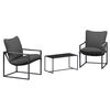 vidaXL Sjedeća garnitura za vrt 3 pcs Crna i antracit Čelik