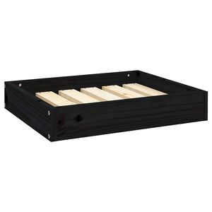 vidaXL Krevet za pse crna 55,5 x 45,5 x 28 cm od masivne borovine