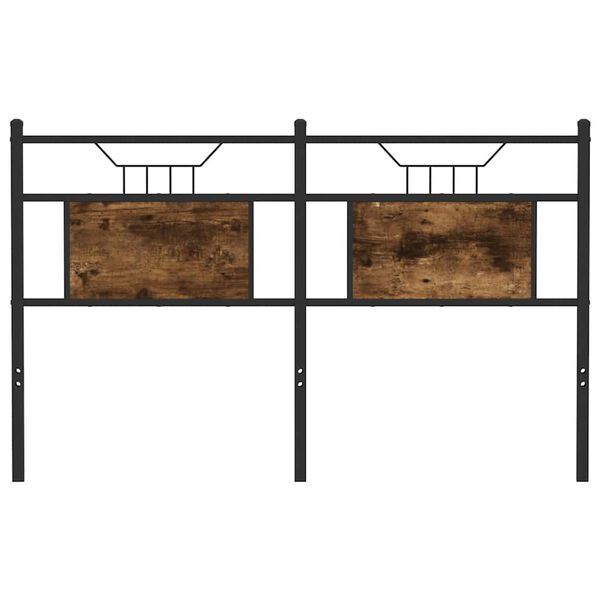 vidaXL Uzglavlje dimljena boja hrasta 137 cm konstruirano drvo i čelik