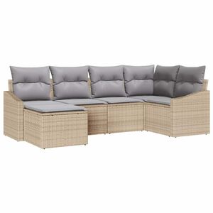 vidaXL Vrtni set za objed s jastukom 6 pcs Bež i svijetlo siva