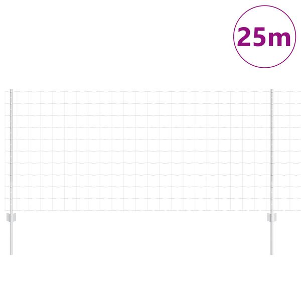 vidaXL Ograda s postovima Srebrno 1 x 25 m Čelik