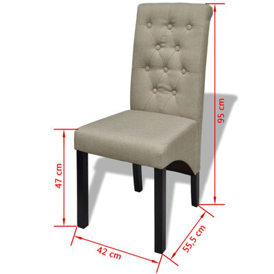 vidaXL Blagovaonske stolice od tkanine 2 kom bež