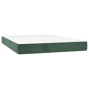 vidaXL Madrac s oprugama srednje tvrdoće tamnozeleni 140 x 190 x 20 cm bar&scaron;unasti
