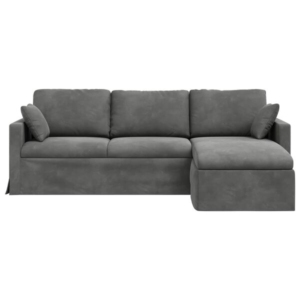 vidaXL Sofa Tamno siva 198 x 134 x 80 cm Bar&scaron;un