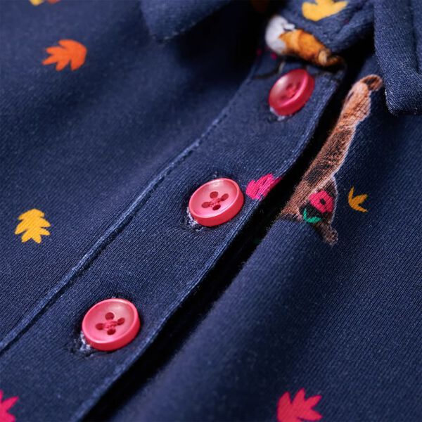 Dječja haljina s dugim rukavima i vezicom modra 104