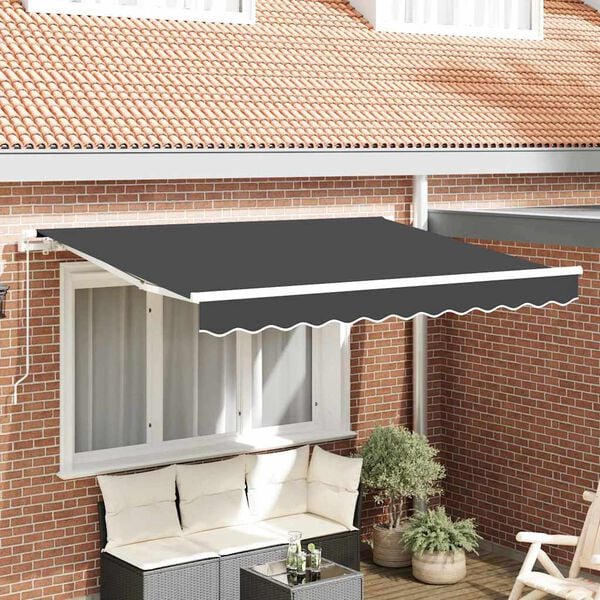 vidaXL Skrovita tenda Antracit 250 x 200 cm tkanina