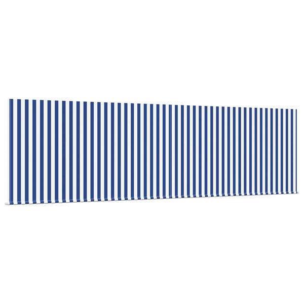 vidaXL Skrovita tenda Plava i bijela 400 &times; 300 cm Poliester i aluminij