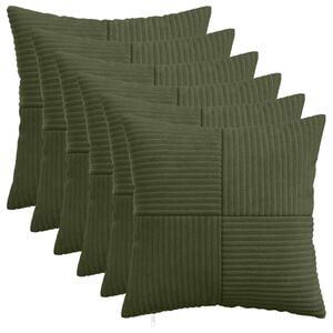 vidaXL Presvlaka za jastuk 6 pcs ALMELO Zelena 30 x 30 cm Kord