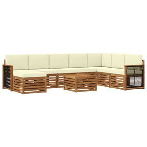 vidaXL Set vanjskih sofa s jastukom 7 pcs Prirodna i krem