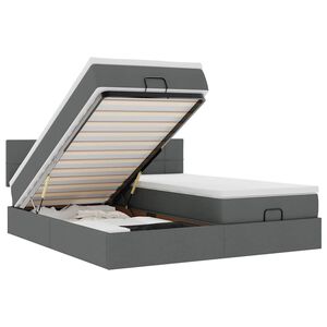 vidaXL Okvir kreveta s madracima tamnosivi 180x200cm tkanine